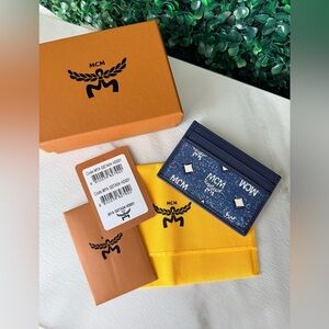 MCM Denim Blue Card Holder NWT